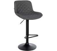 CLP Sgabello da bar Kasson | struttura in metallo | Sgabello da banco regolabile in altezza e girevole a 360°, Colore:nero, Materiale:Stoffa
