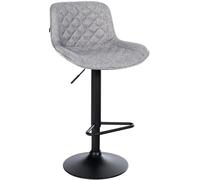 CLP Sgabello da bar Kasson | struttura in metallo | Sgabello da banco regolabile in altezza e girevole a 360°, Colore:grigio, Materiale:Stoffa