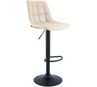 CLP Sgabello da Bar Mapun, Sgabello Regolabile in Altezza e Girevole a 360 Gradi, Imbottito, con Struttura in Metallo per Cucina, bancone, Colore:Crema, Materiale:Ecopelle