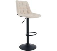 CLP Sgabello da Bar Mapun, Sgabello Regolabile in Altezza e Girevole a 360 Gradi, Imbottito, con Struttura in Metallo per Cucina, bancone, Colore:Crema, Materiale:Stoffa
