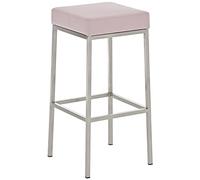 CLP Sgabello da Bar Montreal I Sgabello da Bar Imbottito con Rivestimento in Finta Pelle I Sgabello da banco con Struttura in Metallo, Colore:Rosa, Colore del Telaio:Acciaio Inossidabile