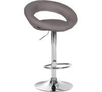CLP Sgabello da Bar Olinda Rivestimento in Tessuto I Sgabello da Bar Regolabile in Altezza e Girevole I Sgabello da banco con Schienale, Colore:Grigio, Colore del Telaio:Cromo