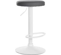 CLP Sgabello da bar Ponte in similpelle I Sedia regolabile in altezza, Colore:grigio, Colore del telaio:bianco