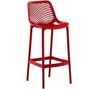 CLP Sgabello Alto Outdoor Air in Polipropilene I Sgabello Impilabile Alt. 75 CM I Sgabello Bar Carico Max 130 kg, Colore:Rosso