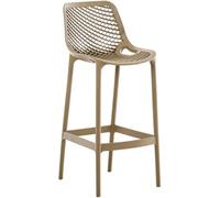 CLP Sgabello da Giardino Resistente alle intemperie Air, con Schienale, Resistente ai Raggi UV, in plastica Facile da Pulire, Fino a 160 kg, Colore:Fango