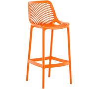 CLP Sgabello Alto Outdoor Air in Polipropilene I Sgabello Impilabile Alt. 75 CM I Sgabello Bar Carico Max 130 kg, Colore:Arancione