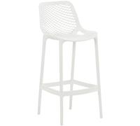 CLP Sgabello Alto Outdoor Air in Polipropilene I Sgabello Impilabile Alt. 75 CM I Sgabello Bar Carico Max 130 kg, Colore:Bianco