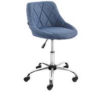 CLP Sgabello Da Lavoro Lazio In Similpelle I Con Ruote, Colore:blu, Materiale:Stoffa