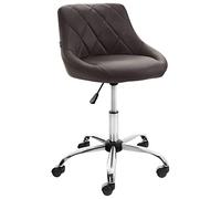 CLP Sgabello Da Lavoro Lazio In Similpelle I Con Ruote, Colore:marrone, Materiale:Ecopelle