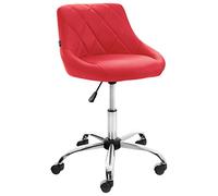 CLP Sgabello Da Lavoro Lazio In Similpelle I Con Ruote, Colore:rosso, Materiale:Ecopelle