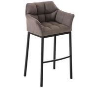 CLP - Sgabello DAMASO B con Telaio a 4 Gambe Nero, in Tessuto Grigio Telaio Nero Opaco