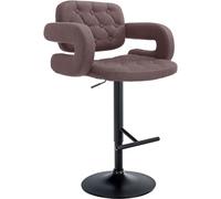 CLP Sgabello Design Dublin in Stoffa I Sgabello Bar Girevole E Regolabile 65-85 CM I Sgabello Alto con Schienale, Colore:Marrone, Colore del Telaio:Nero