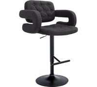 CLP Sgabello Design Dublin in Stoffa I Sgabello Bar Girevole E Regolabile 65-85 CM I Sgabello Alto con Schienale, Colore:Nero, Colore del Telaio:Nero