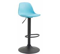 CLP Sgabello Design Kiel in Polipropilene E Similpelle I Sgabello Bar Cucina Imbottito Girevole E Regolabile, Colore:Blu, Colore del Telaio:Nero