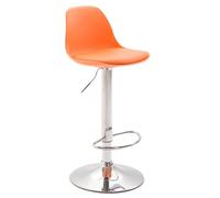 CLP Sgabello Design Kiel in Polipropilene E Similpelle I Sgabello Bar Cucina Imbottito Girevole E Regolabile, Colore:Arancione, Colore del Telaio:Cromo