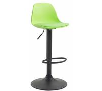 CLP Sgabello Design Kiel in Polipropilene E Similpelle I Sgabello Bar Cucina Imbottito Girevole E Regolabile, Colore:Verde, Colore del Telaio:Nero