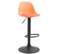 CLP Sgabello Design Kiel In Polipropilene E Similpelle I Sgabello Bar Cucina Imbottito Girevole E Regolabile, Colore:arancione, Colore del telaio:nero