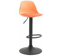 CLP Sgabello Design Kiel In Polipropilene E Similpelle I Sgabello Bar Cucina Imbottito Girevole E Regolabile, Colore:arancione, Colore del telaio:nero