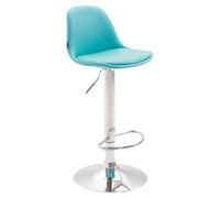 CLP Sgabello Design Kiel in Similpelle I Sgabello Cucina Girevole E Regolabile I Sgabello da Bar Imbottito, Colore:Blu, Colore del Telaio:Cromo