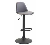 CLP Sgabello Design Kiel in Similpelle I Sgabello Cucina Girevole E Regolabile I Sgabello da Bar Imbottito, Colore:Grigio, Colore della Cornice:Nero