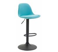 CLP Sgabello Design Kiel in Similpelle I Sgabello Cucina Girevole E Regolabile I Sgabello da Bar Imbottito, Colore:Blu, Colore della Cornice:Nero