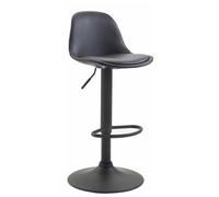 CLP Sgabello Design Kiel in Similpelle I Sgabello Cucina Girevole E Regolabile I Sgabello da Bar Imbottito, Colore:Nero, Colore della Cornice:Nero