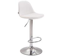 CLP - Sgabello Design Kiel in Similpelle - Sgabello da Cucina Girevole e con Altezza Regolabile I Sgabello da Bar Imbottito e con Poggiapiedi Bianco C