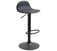 CLP Sgabello Design Lana V2 in Similpelle I Sedia Sgabello Cucina con Poggiapiedi E Schienale Girevole E Regolabile 58-79CM, Colore:Nero, Colore del Telaio:Nero