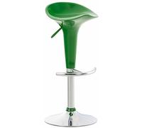 CLP Sgabello Design Saddle In Plastica I Sgabello Penisola Cucina Con Poggiapiedi I Sgabello Girevole Regolabile Alt. 60-81 CM, Colore:verde