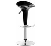 CLP Sgabello Design Saddle In Plastica I Sgabello Penisola Cucina Con Poggiapiedi I Sgabello Girevole Regolabile Alt. 60-81 CM, Colore:nero
