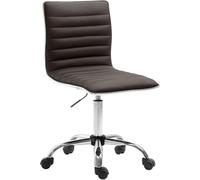 CLP Sgabello ergonomico regolabile in altezza Alamosa con schienale, rivestimento in pelle sintetica, girevole, ideale per ufficio e studi, Colore:marrone