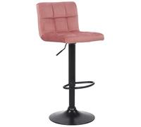 CLP Sgabello Imbottito da Bar in Velluto I Sedia da Isola Cucina Regolabile I Telaio in Metallo con Poggiapiedi, Colore:Rosa
