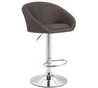 CLP Sgabello Imbottito Lounge Miami In Stoffa I Sgabello Poltroncina Con Schienale Seduta Girevole E Regolabile 62-82 CM Colore grigio scuro