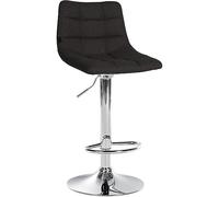 CLP Sgabello Jerry in tessuto regolabile in altezza, girevole 360° con schienale nero/cromo