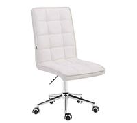 CLP Sgabello Lavoro Peking V2 In Similpelle I Sgabello Ufficio Imbottito I Sedia Studio Scrivania Regolabile, Colore:bianco