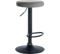 CLP Sgabello Ponte in velluto I Sedia regolabile in altezza, Colore:grigio, Colore del telaio:nero