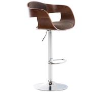 CLP Sgabello Alto Rétro Kingston Con Braccioli I Sgabello Bar Girevole In Stoffa E Legno Regolabile 63-77 CM, Colore:noce/marrone