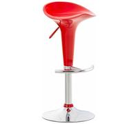 CLP Sgabello Design Saddle In Plastica I Sgabello Penisola Cucina Con Poggiapiedi I Sgabello Girevole Regolabile Alt. 60-81 CM, Colore:rosso