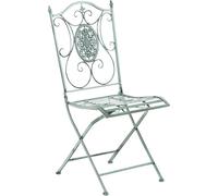 CLP Sedia Sibell in ferro richiudibile, design nostalgico shabby chic, colore Antico-Verde