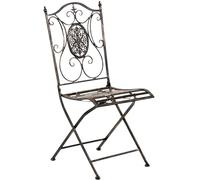 CLP Sedia in Ferro Giardino Sibell I Sedia Richiudibile in Metallo Design Nostalgico I Sedia Decorativa Esterno Shabby Chic, Colore:Bronzo