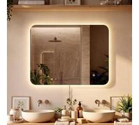CLP Specchio Bagno LED Rettangolare, dimmer Touch, 3 tonalita Luce, antiappannamento, Specchio da Parete Senza Cornice Palmiro, Dimensione:60x100 cm