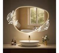 CLP Specchio da Bagno Almafie con Illuminazione, Specchio da Bagno antiappannamento, Specchio da Parete LED, con e Senza Bluetooth, Contenuto del Set:con Bluetooth