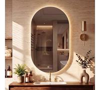 CLP Specchio da Bagno Barbora con Illuminazione LED, dimmerabile, 3 tonalita di Luce e Comando Touch, Funzione antiappannamento per Una Visione, Dimensione:60x90 cm