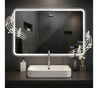 CLP Specchio da bagno Jericho con illuminazione, altoparlante Bluetooth, specchi