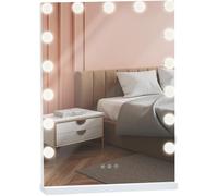 CLP Specchio Trucco con Luci A LED Murrieta I Specchiera Luminosa Bagno per Make Up Forma Rettangolare con USB, Colore:Bianco