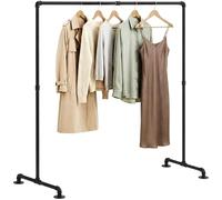 CLP Stand Appendiabiti Jersey in Metallo Stabile, Autoportante, Regolabile in Larghezza, Design Industriale, Colore:Nero, Dimensione:150 cm