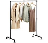 CLP Stander Appendiabiti Jersey in Metallo I Stabile Appendiabiti Stile Idustriale I Attaccapanni Moderno, Colore:Nero, Dimensione:120 cm