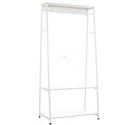 CLP Stand Appendiabiti Luton I Organizer Guardaroba Telaio in Metallo con Tre Ripiani I Salvaspazio I Look Industriale, Colore:Bianco