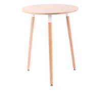 CLP Tavolino da Cucina Scandinavo Amalie in Legno I Tavolino Tondo Cucina Sala da Pranzo Ø 60 CM, Colore:Natura, Colore del Telaio:Natura