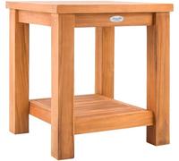 CLP Tavolino da Esterno Keaton in Teak, Tavolo da Giardino Resistente alle intemperie con Due Ripiani, Tavolo in Teak per Giardino, Colore:Teak